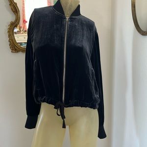 J. Crew Midnight Velvet Bomber Jacket